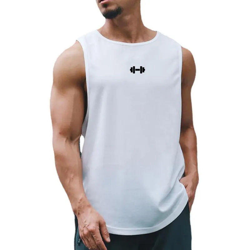 Ultimate Performance Tank: Men's Quick-Dry Gym Training Top for Bodybuilding, Fitness, and Basketball, with Sleek Slim Fit Design.