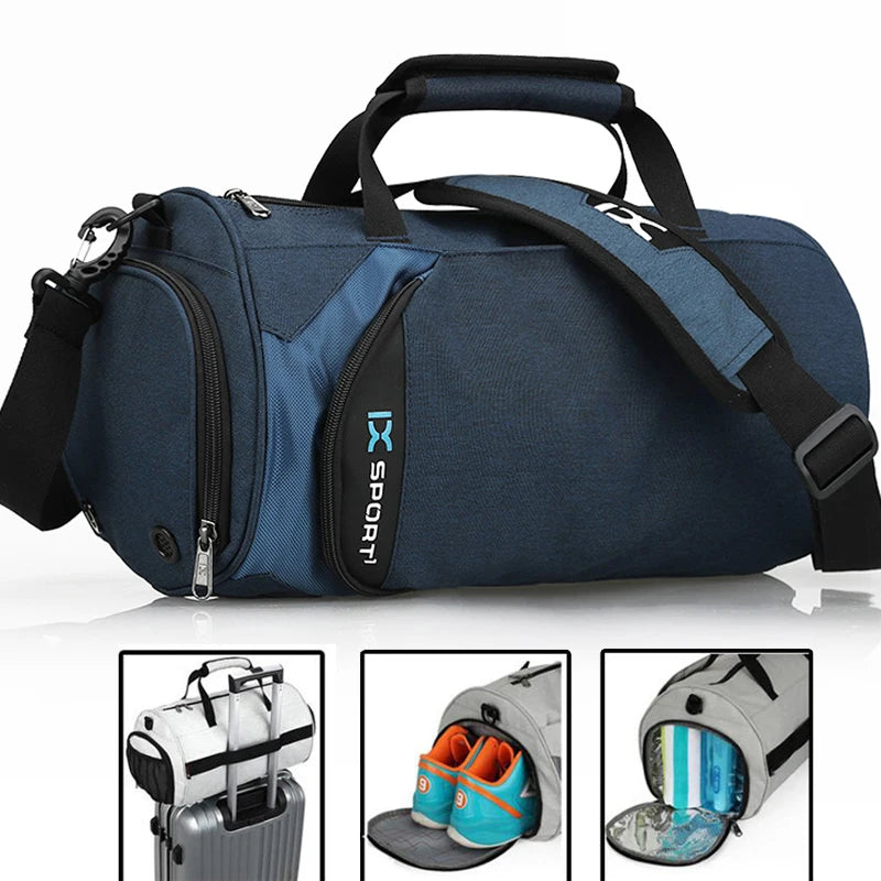 Versatile Fitness Companion: Extra-Large Gym Bag for Men, Ideal for Yoga, Training, Travel, and Swimming with Dedicated Wet-Dry Compartments