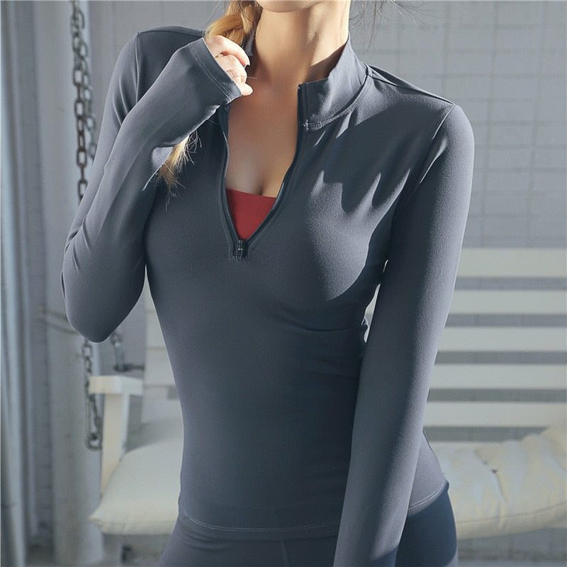 Long Sleeve Yoga Shirts Sport Top Fitness Yoga Top Gym Top Sports Wear For Women Push Up Running Full Sleeve Clothes