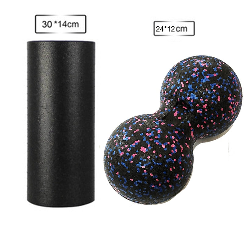 EPP Foam Roller + Massage Ball SET Fitness Mobility Ball Yoga Roller for Back/Neck/Foot Physical Therapy Pain Relief