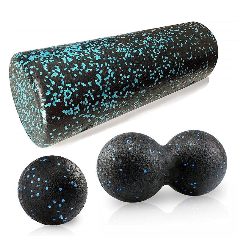 EPP Foam Roller + Massage Ball SET Fitness Mobility Ball Yoga Roller for Back/Neck/Foot Physical Therapy Pain Relief